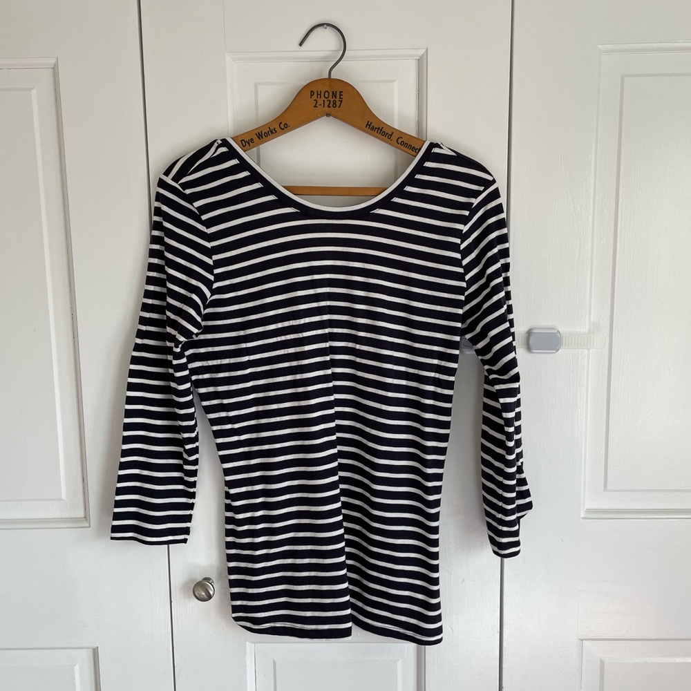 Boden 3/4 length sleeve striped boat tee
